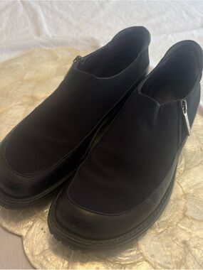 Donald Pliner Black Slip-On Zip Shoes